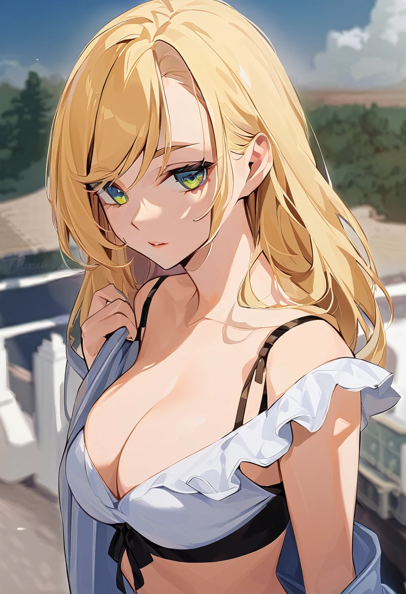 Beautiful blonde cowboy woman
