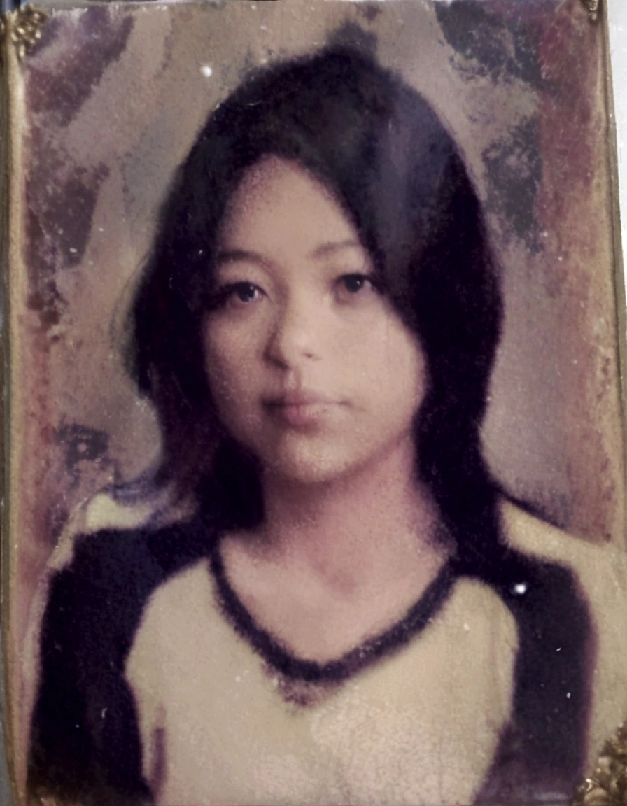 arafed picture of a woman with a black and white shirt, potrait, digital art but photo, 
