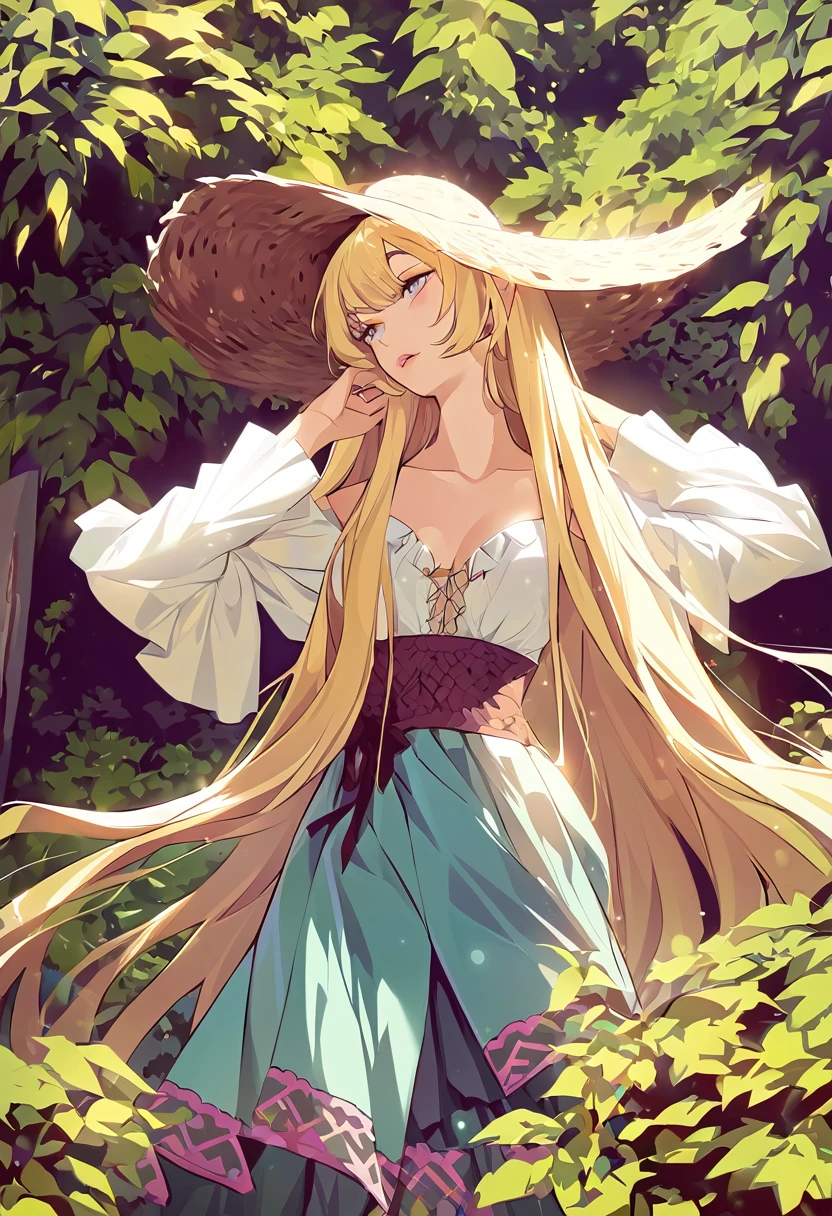 Beautiful blonde cowboy woman in langerie