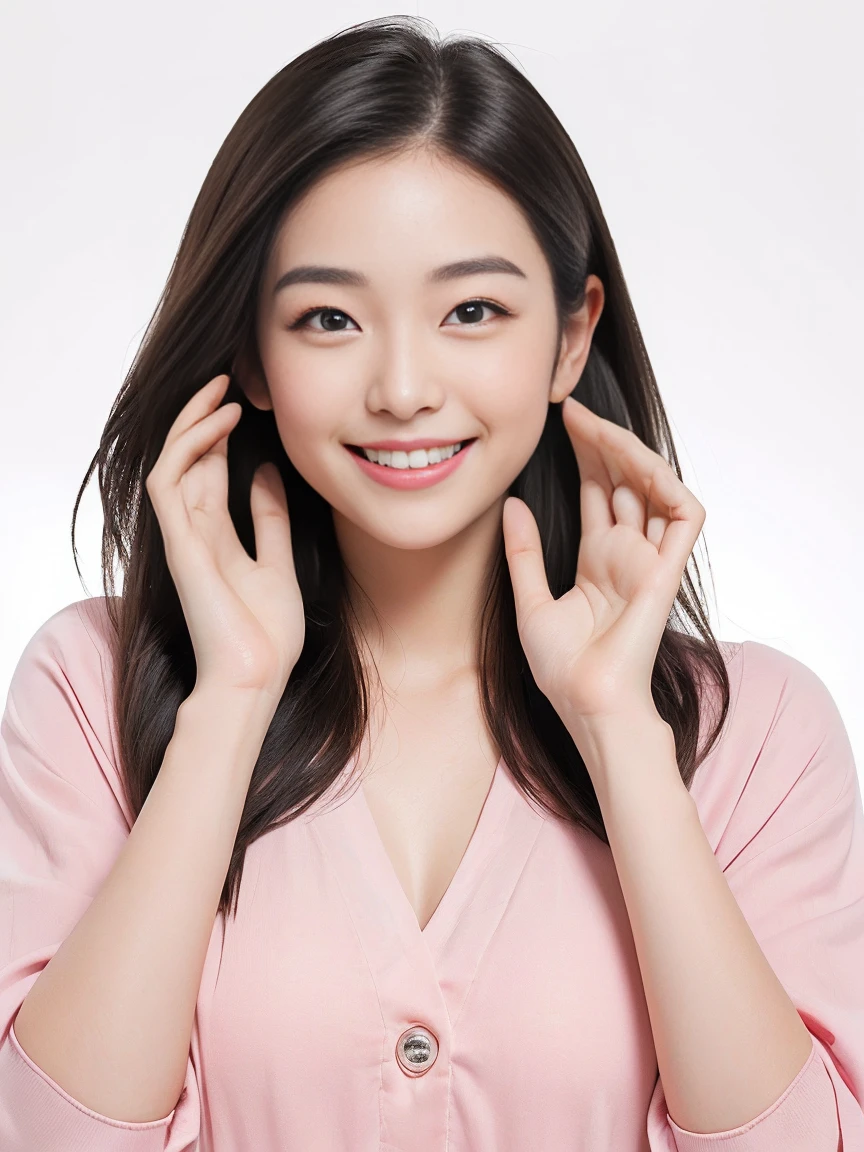 Make your face look real smile Hands are natural