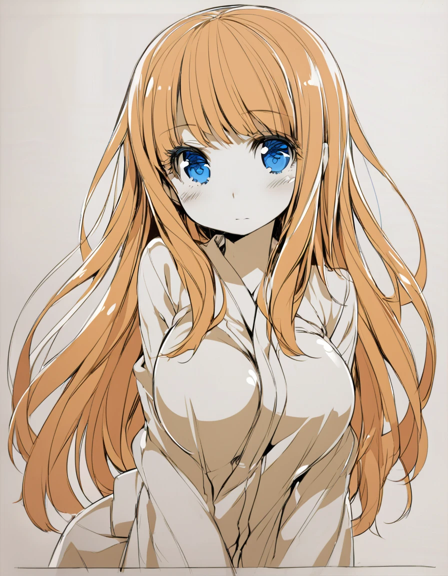 One angel wearing a yukata after a hot spring bath(:1.5)(Small body) (Orange Hair:1.5）(eyelash:1.2) (Mid-length hair:1.4), (Blue eyes)(Big Breasts:1.3)High Contrast
