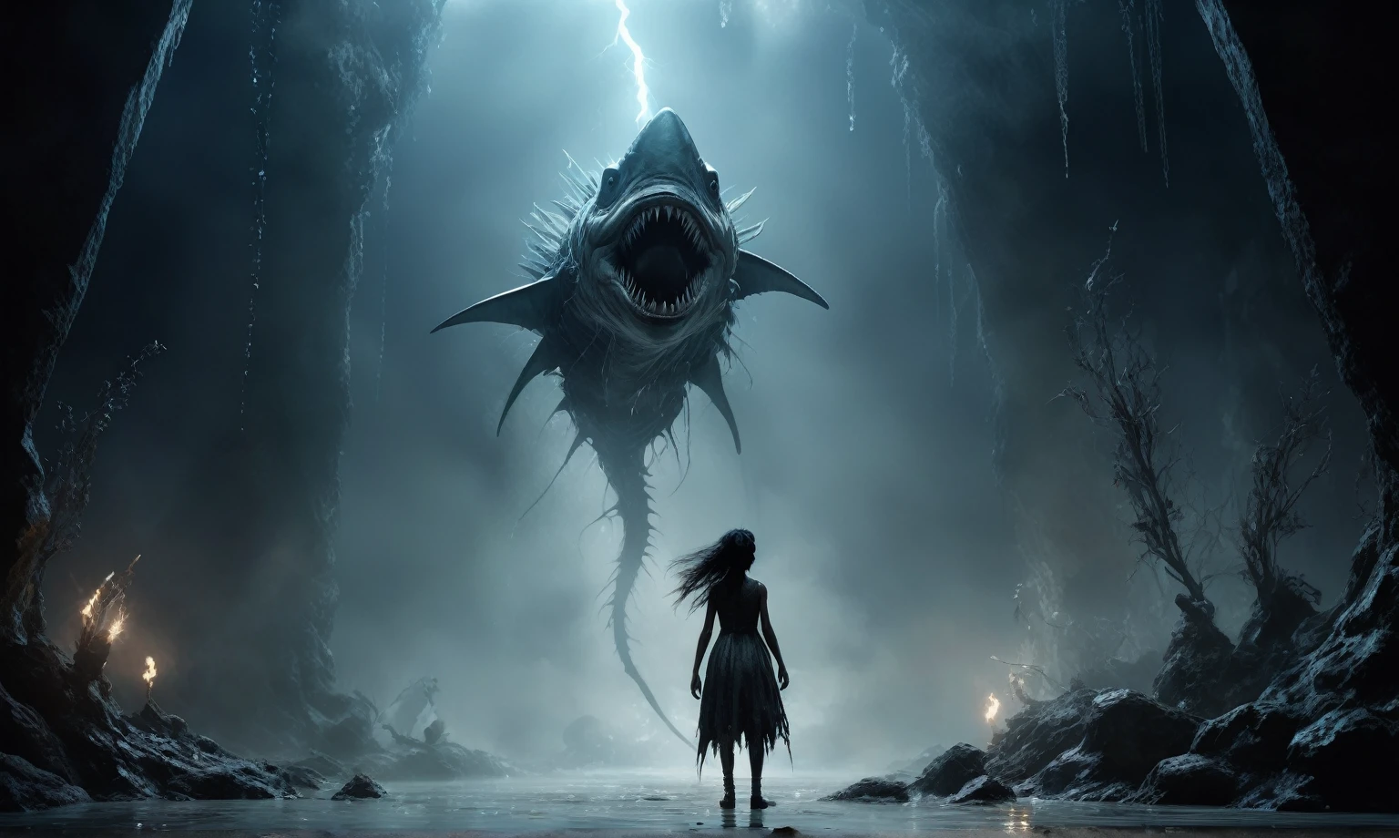 full body length,niobium goblin,native africa xenomorph,once pretty face,eyebrow up,full body shot,ominous landscape,niobium gray atmosphere,photo,photorealism,Masterpiece,natural skin textures, hyper realism,hyper detailed,High contrast,Realism,Ultra Detailed,irina yermolova,close full body shot,32K resolution,Nikon Z9, ,demonic, dust, smoke, audience, mist, featuring ultra-realistic and hyper-realistic elements,
Marta Bevacqua, Ellen Jewett, Kawacy, Katsuya Terada, Carne Griffiths, explosive lightning, concert lighting, bokeh, luminal space that feels
both bright and surreal. Includes liquid fluid elements for added depth and movement. Rendered in an unreal
engine and post-processed to achieve . Evokes a sense of dreamy, ethereal,ancient rock paintings of the first people,of sharkfish's leather
and mystical mood,horror pixar movie still,thriller disney movie ,pixar render, animated ,suicide