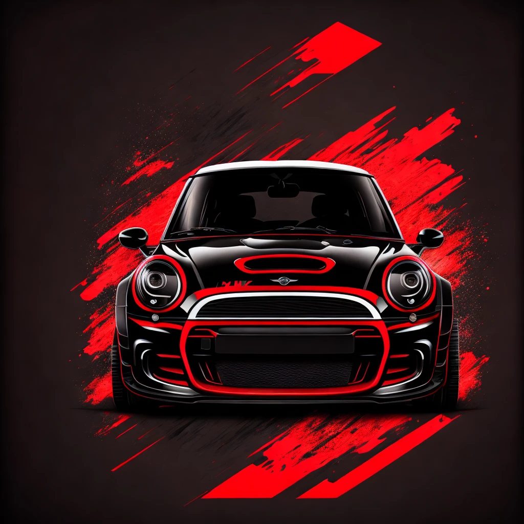 Art for t-shirt graphic design a modern graphic design Mini Cooper S JCW R53 glossy deep black and red