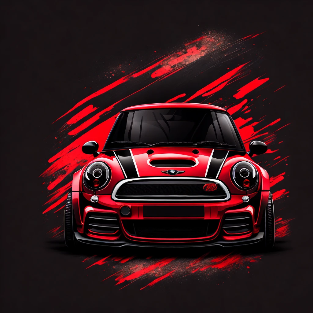 Art for t-shirt graphic design a modern graphic design Mini Cooper S JCW R53 glossy deep black and red