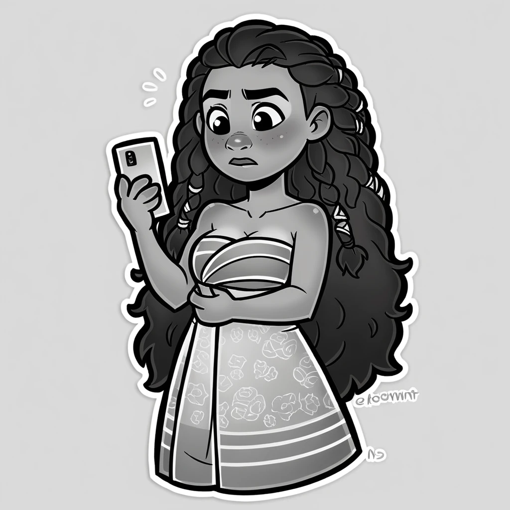 score_9_presence, score_8_up, moana, wrapped in towel, medium breasts, holding phone
