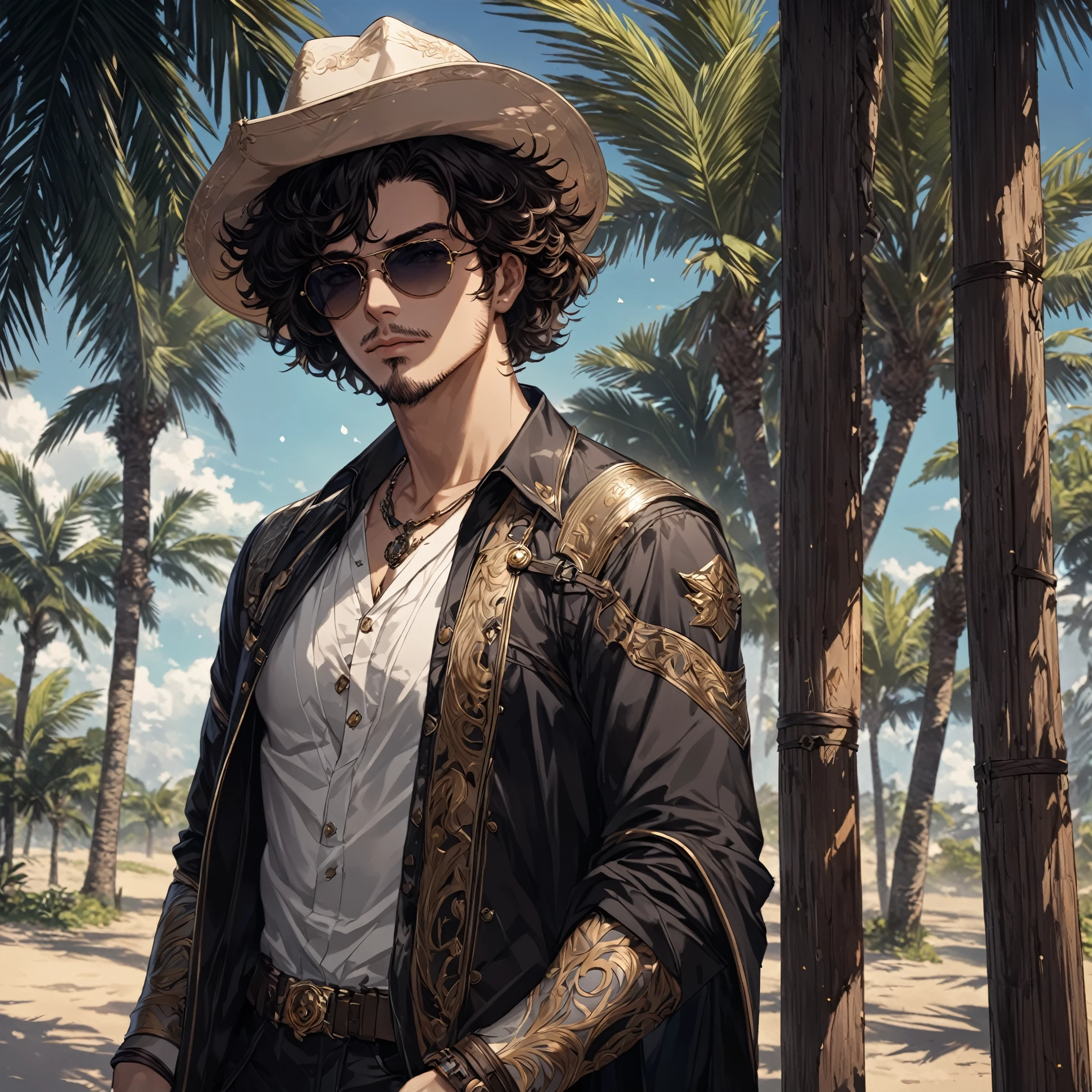 masterpiece, best quality, 1man, adult, male focus, solo closed mouth, Fantasy aesthetics, Highly detailed, shadowverse style, aviator