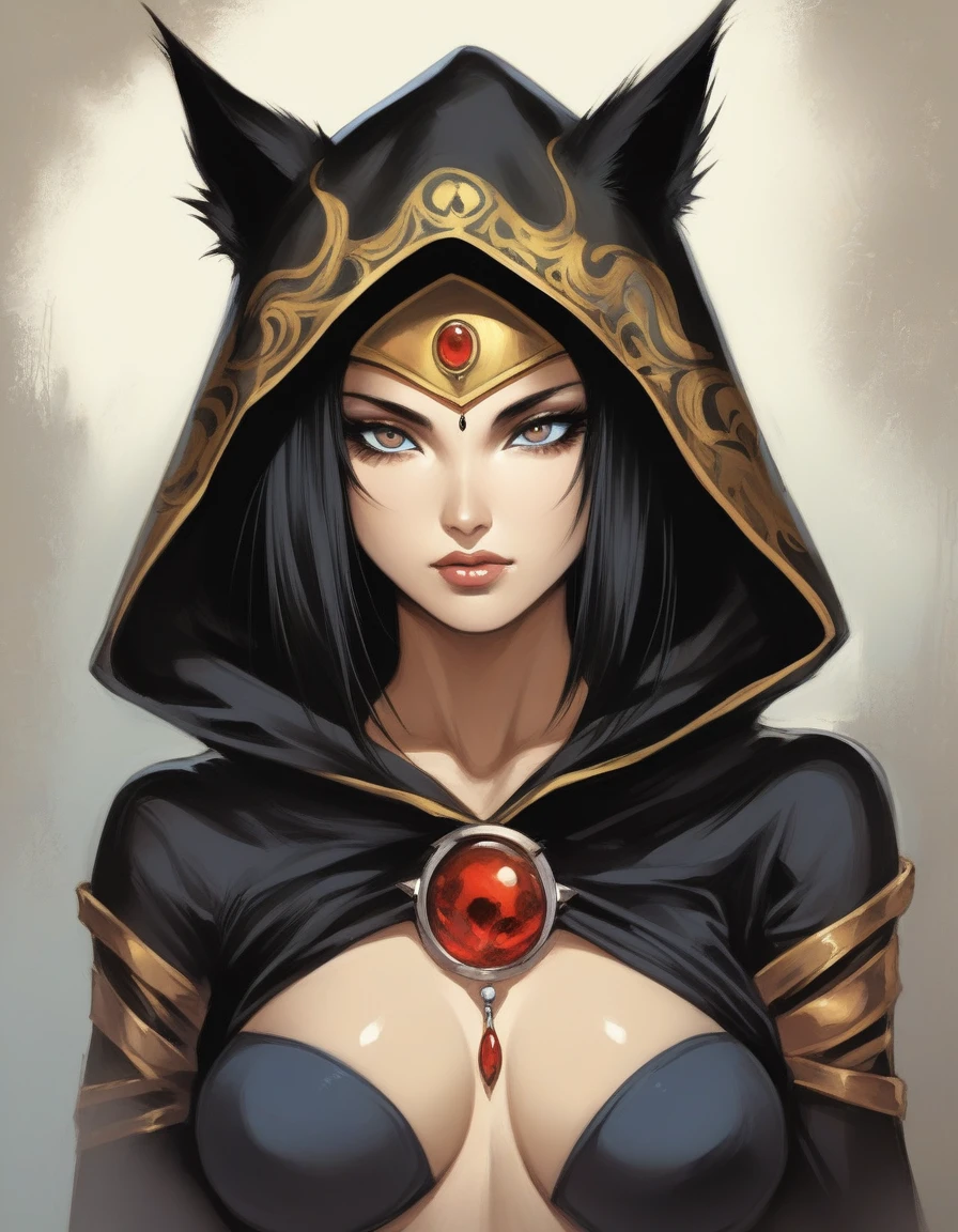Photorealistic 4D full hj anime digital painting, modern girl Rock Lee Naruto big eye mel brilhantes + vegeta Devil fênix negra with the image of a withe gold dark dog in a pleasing mix, taking inspiration from detailed forms of, dressed in an illustrious black dark jaketa Hood red enhanced by the artistic styling of artists like Jose Royo, Boris Vallejo, Julie Bell, Carne Griffiths, Benedick Bana, Brian Froud, Eric Wallis, combines the mystique of fantasy