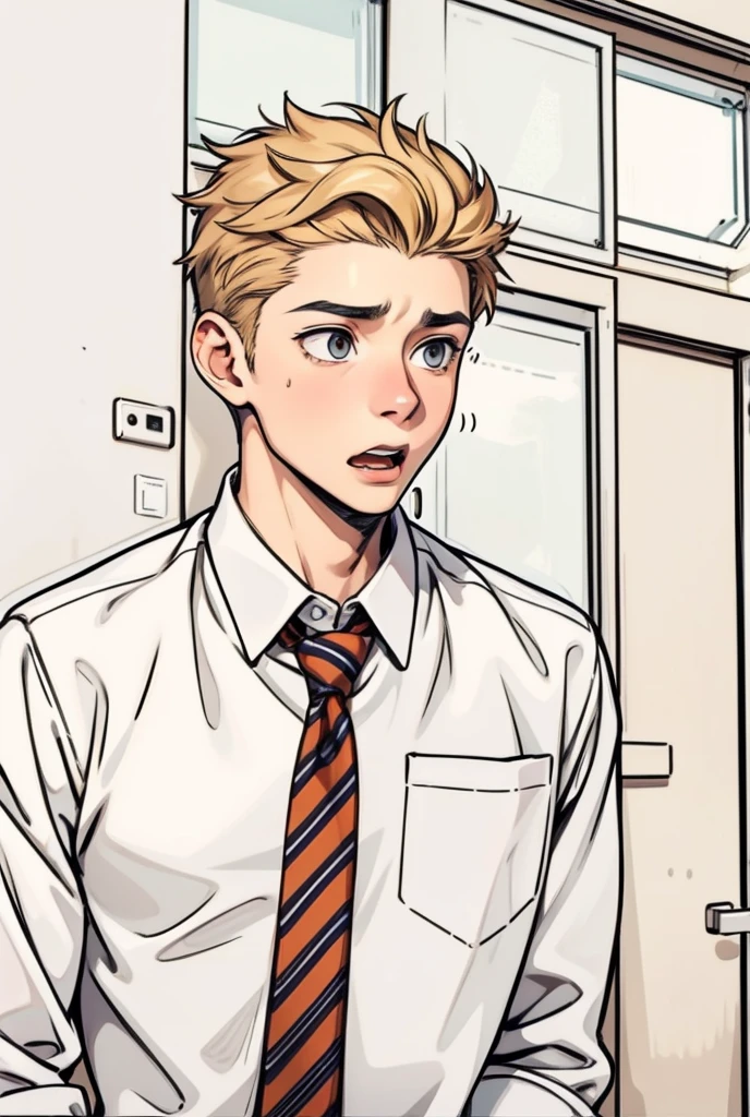 17 year old boy is scared surprised