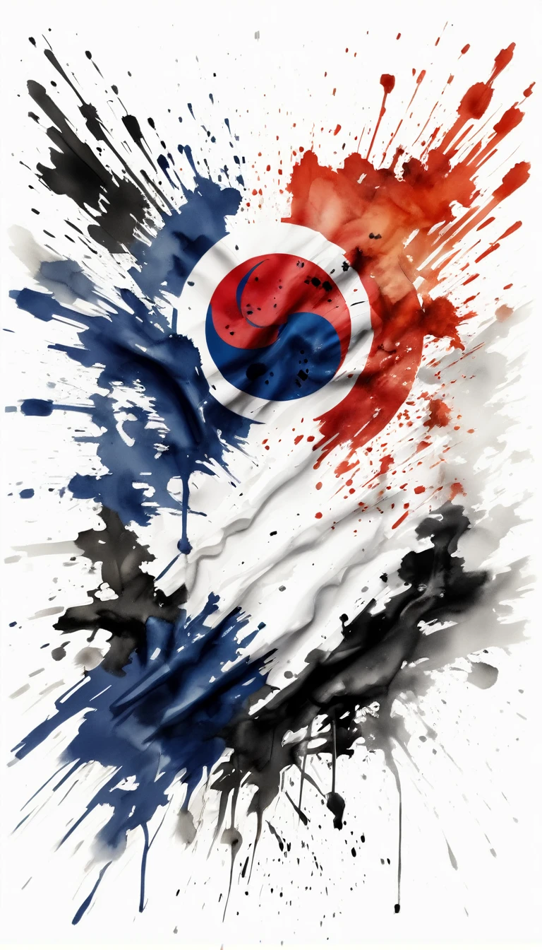 South Korea Flag, Graphics, 4k, with white background, Vector 