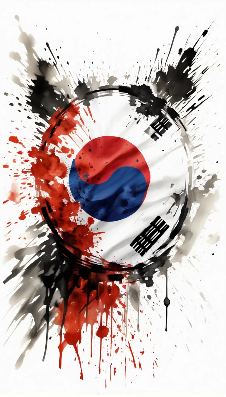 South Korea Flag, Graphics, 4k, with white background, Vector 