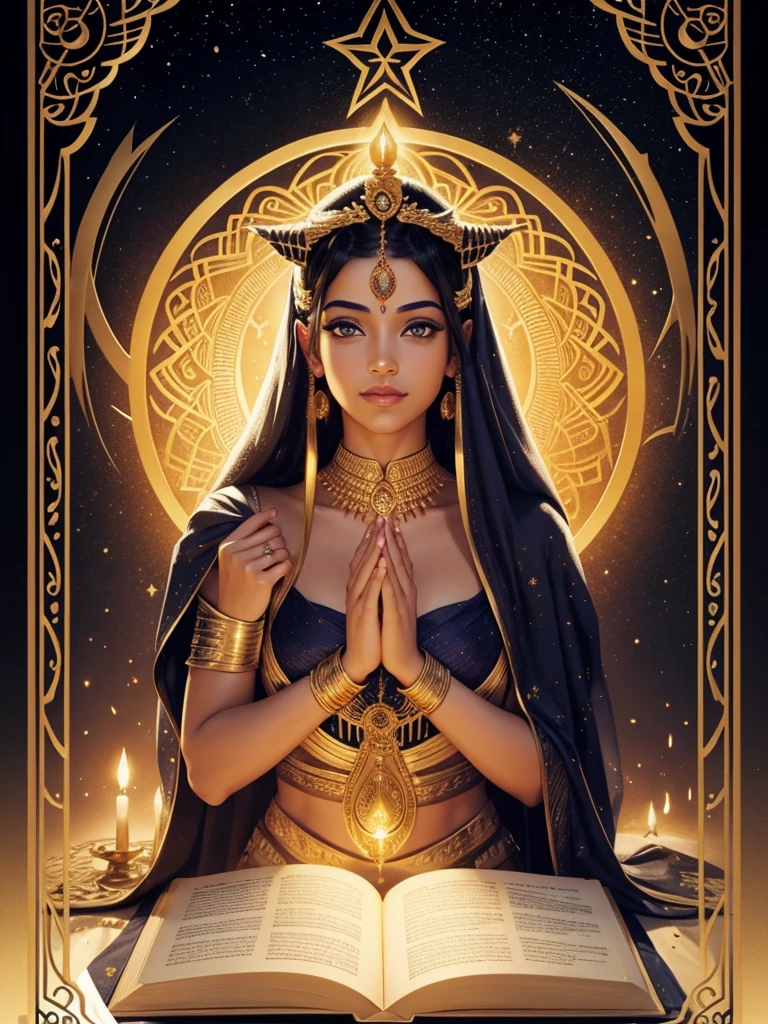 Golden book of life written Akasha on the cover 