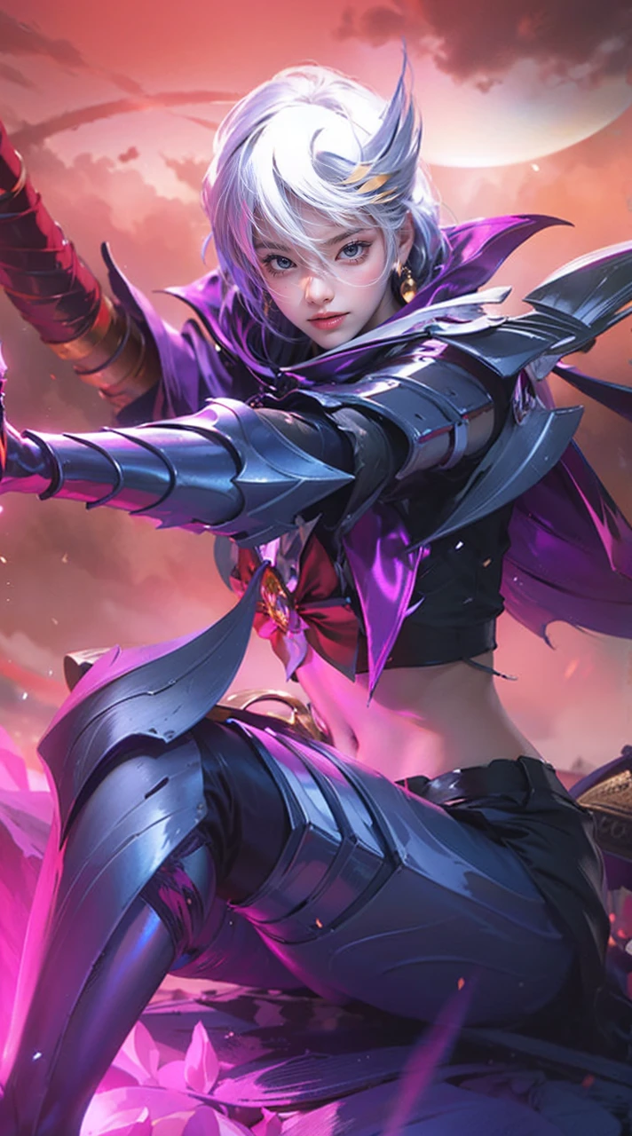 (Extreme detail CG Unity 8K wallpaper, masterpiece, highest quality), (exquisite lighting and shadow, highly dramatic picture, cinematic lens effect), (Sailor Moon: 1.1), charming smile, double tail, blue eyes, blond hair, tight top, white gloves, mini skirt, dynamic pose), the background is the universe (excellent detail, excellent lighting, wide angle), (excellent rendering, enough to stand out in its class),