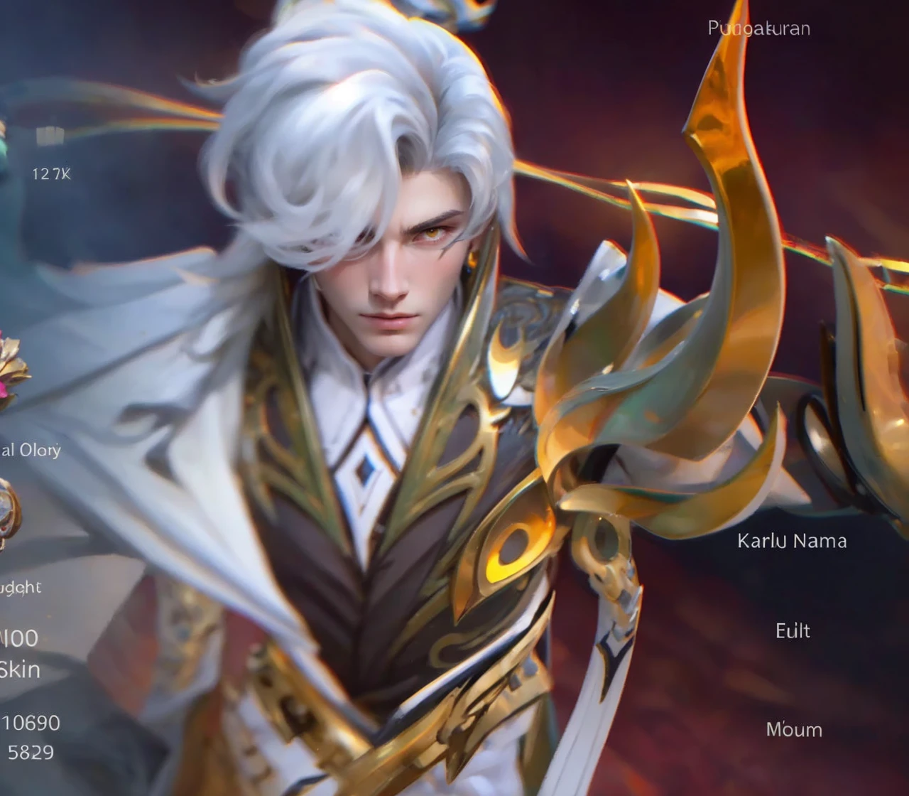 Nils Visser(Neels Visser)is a prince with golden blond hair, Wearing moss green medieval military uniform, Staring ahead with yellow eyes. whole body, Artwork by Greg Rutkoski