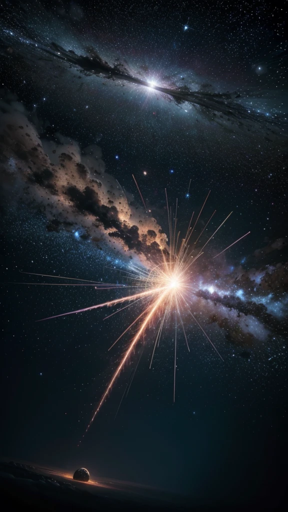 A star far away in the universe causing an explosion releasing energy
