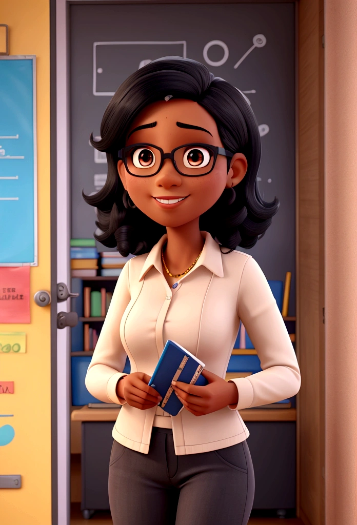 POSTER OF BLACK HAIR TEACHER IN SCHOOL