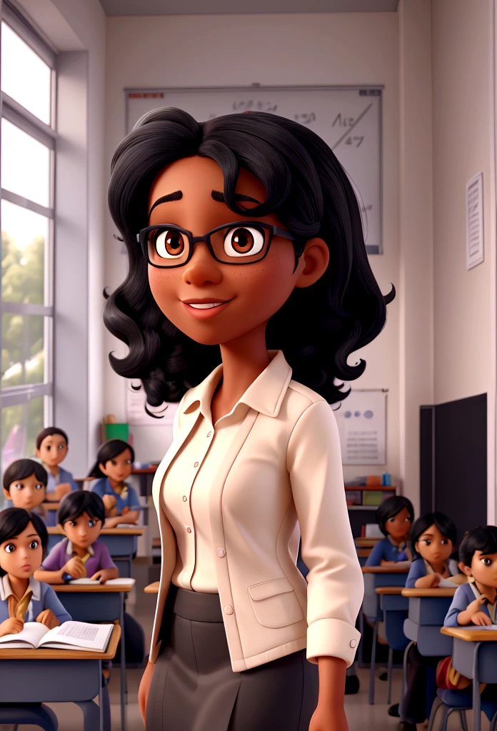 POSTER OF BLACK HAIR TEACHER IN SCHOOL