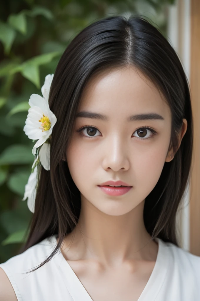 (Highest quality, 8K, masterpiece: 1.3)), (1 person: 1.4), 1 personの女の子, Japanese women, goddess, 15 years old, Portrait Photography, High Contrast, God's Perspective, Aperture F1.2, Focal length 24mm, (whole body: 1.2), smile, Photo pose, Quality lace, Slip dress, Simple Cut dress, Branded Dresses, Simple Cut, Long black hair, Tying up hair, Highly detailed skin details, Detailed fabric texture
