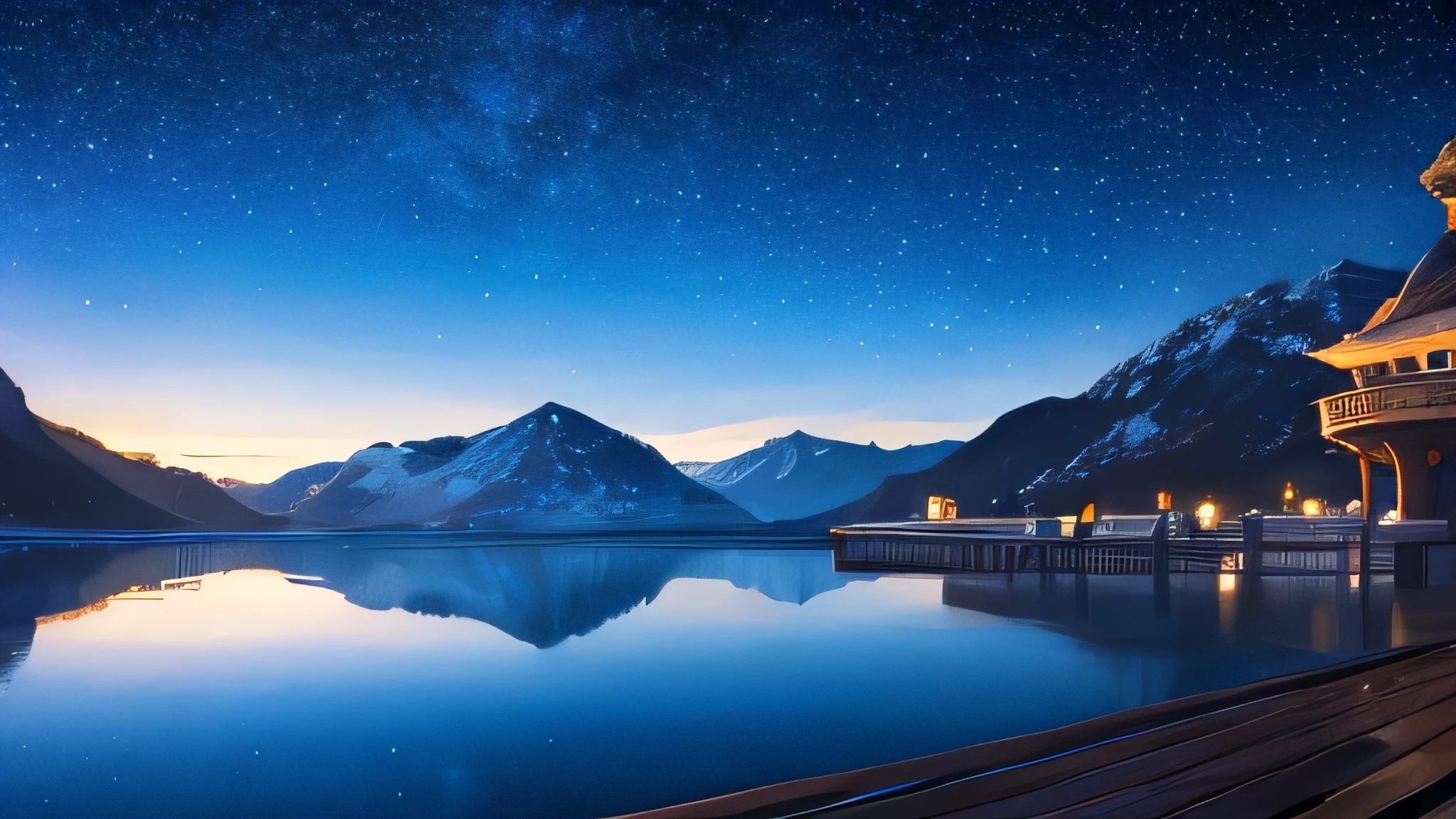 Quiet Night, Beautiful scenery, Beautiful starry sky, Artistic Photography