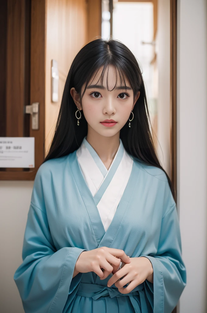 (Highest quality, 8K, masterpiece: 1.3)), (1 person: 1.4), 1 personの女の子, Japanese women, goddess, Portrait Photography, High Contrast, God's Perspective, Aperture F1.2, Focal length 24mm, (whole body: 1.5), smile, Photo pose, Quality lace, Slip dress, Simple Cut dress, Branded Dresses, Simple Cut, Long black hair, Tying up hair, Highly detailed skin details, Detailed fabric texture
