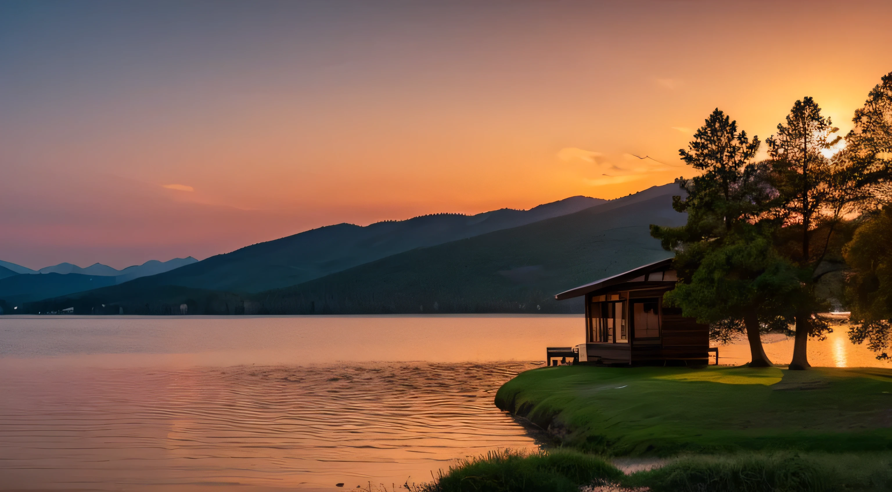 Artistic, sunset, lake