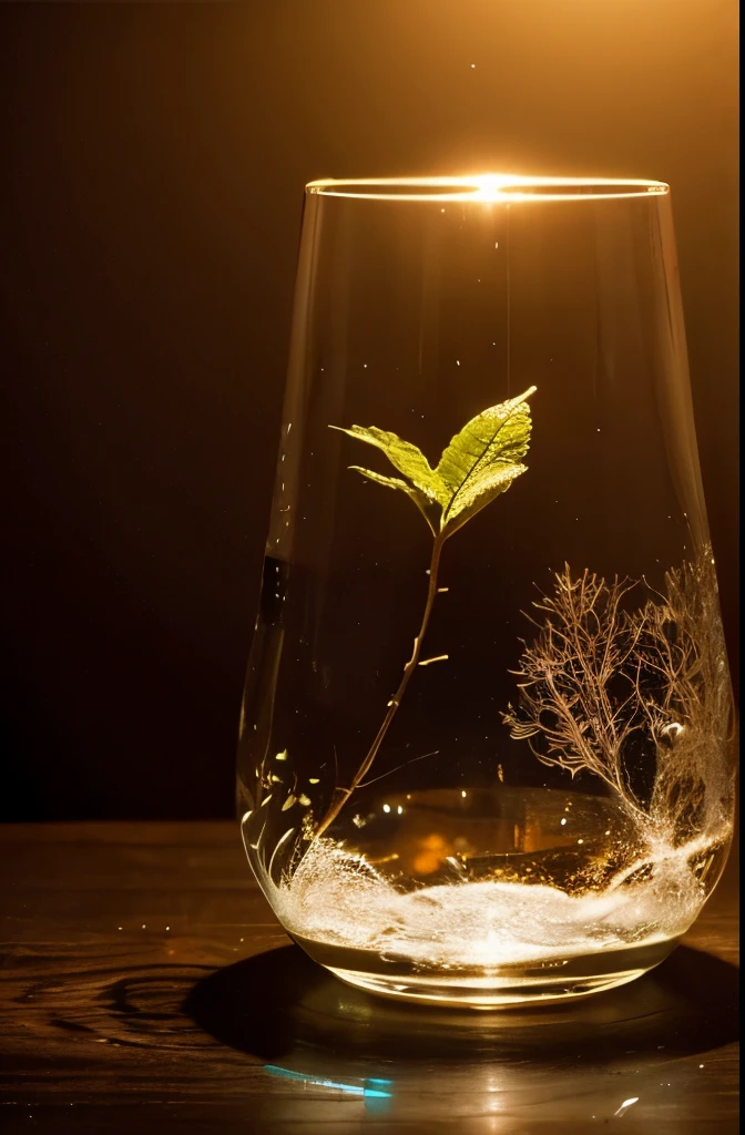 Cherry tree in a bottle, fluffy, Realistic, Refraction of atmospheric light, photograph：Lee Jeffries, Nikon d850 フィルムストックphotograph 4 Kodak portra 400 カメラ f1.6 Lenses, Rich colors, ultra Realistic Realistic textures, Dramatic lighting, Unreal Engine Trending on Artstation cinestill 800, Style-Glass