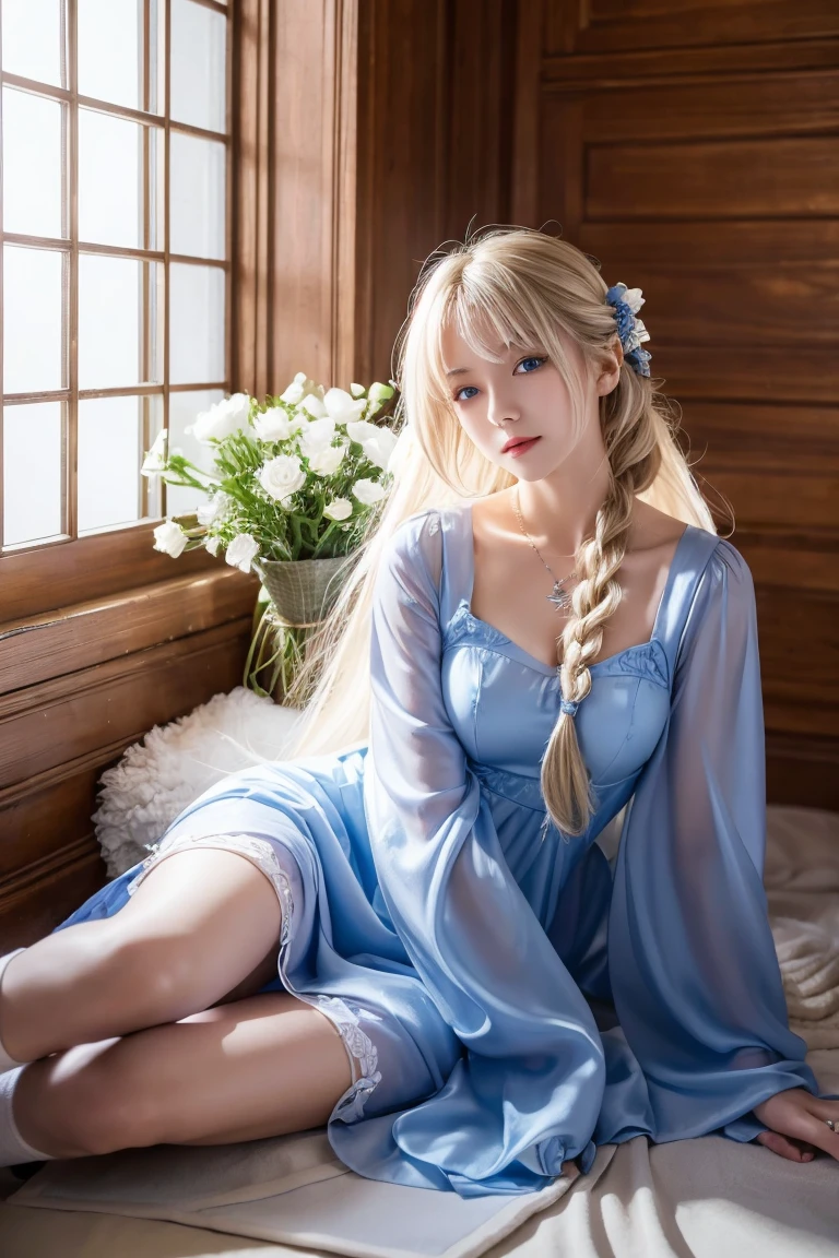 (Image above),Dynamic Angle,非常にdetailed, shape, straight, 1 Girl, (Fantasy:1.4), (Bright Blue Eyes:1.233),Her eyes shone like dream-like stars,(Glowing Eyes:1.233),(Beautiful and delicate eyes:1.1),(Silver Hair:1.14),(Messy Hair,とてもLong Hair,French Braid,Hair between the eyes,Side Lock), (+(flower:1.14)),(Chiffon dress,青いflower柄)/=(uniform:1.24),(Do not use sleeves,Wide sleeves),(gloves),necklace,(Micony high socks),High heel boots,(Embarrassing),(obstinacy), (Located in a white old palace、Classic princess bedroom with vanity and French windows),(白いflower,bloom),(Dull Blue World Tree:1.14),(what&#39;Left behind),(night:1.2),dream-like,soul,(fluorescence), [[Thin fingers and hands:0.55]::0.85],(指のdetailed),(Soup Packet:0.5)、beret、Lady、18-year-old、Large Breasts, Highest quality, 非常にdetailedな, Beautiful lighting, Beautiful views, Mild hot flashes, smile, ((masterpiece)), (anime:1.5), ((Highest quality)), (RAW Photos: 1.2), (Professional photography:1.2), whole body, 8K, From the side, Wide Shot,(8ก), (Movie Light), (Sharp focus), (complicated), (masterpiece), (Highest quality), (detailed),
Volumetric Light, (Dust storm, Strong winds.:1.1),  ความลึกของfog, fog, A very bright morning, sunlight,
alone, 1 boy, 
Full Armor, Armor to wear in battle, 40,000, Lion Ale, Blonde, Long Hair,  shield, Scare face,bushy beard,Blondeの口ひげの剣, arms, 
Fantasy設定,  Great Stone Castle,
