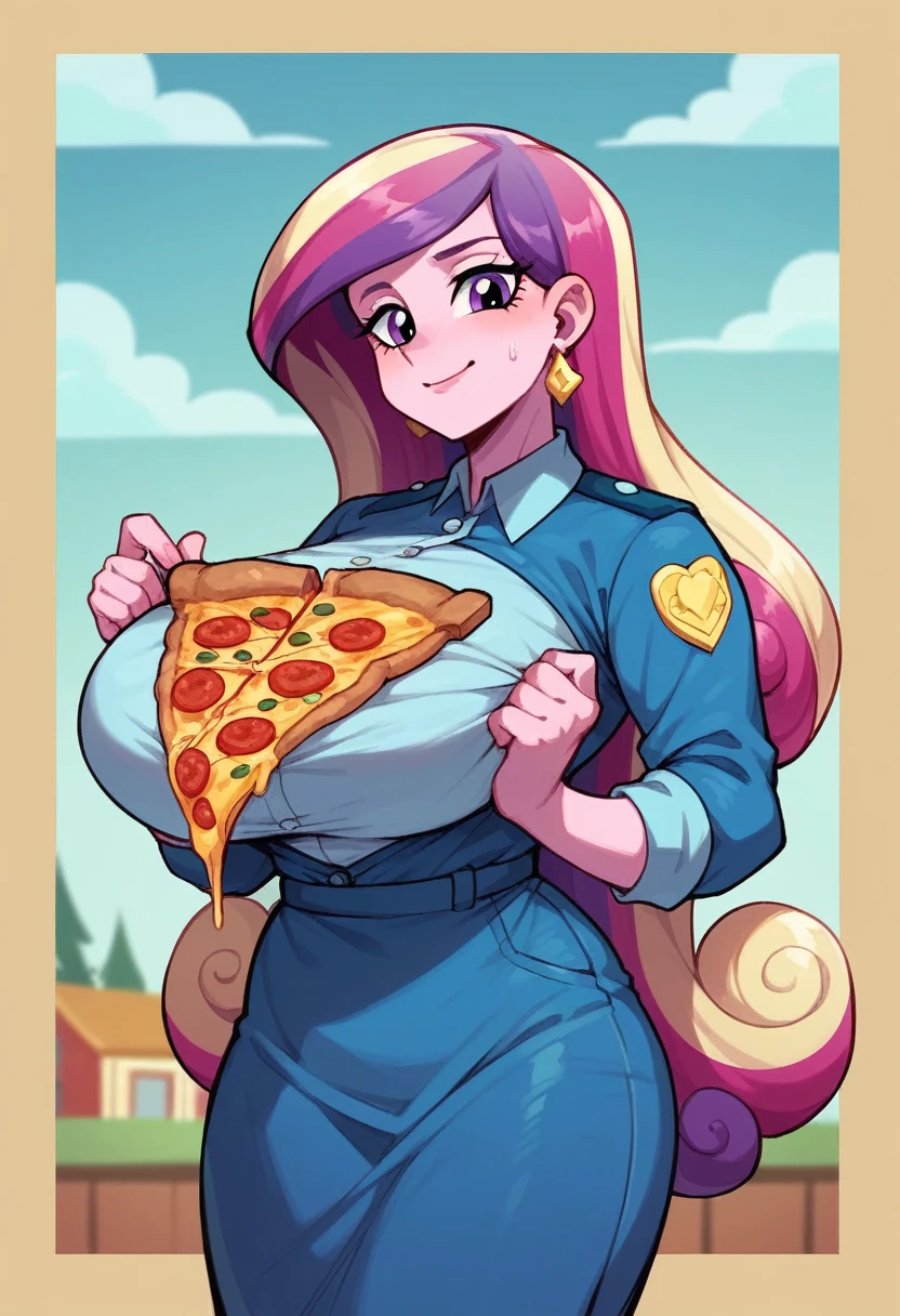 my little pony equestria girls princess cadence , HUGE titties , Pizza Hut Uniform 