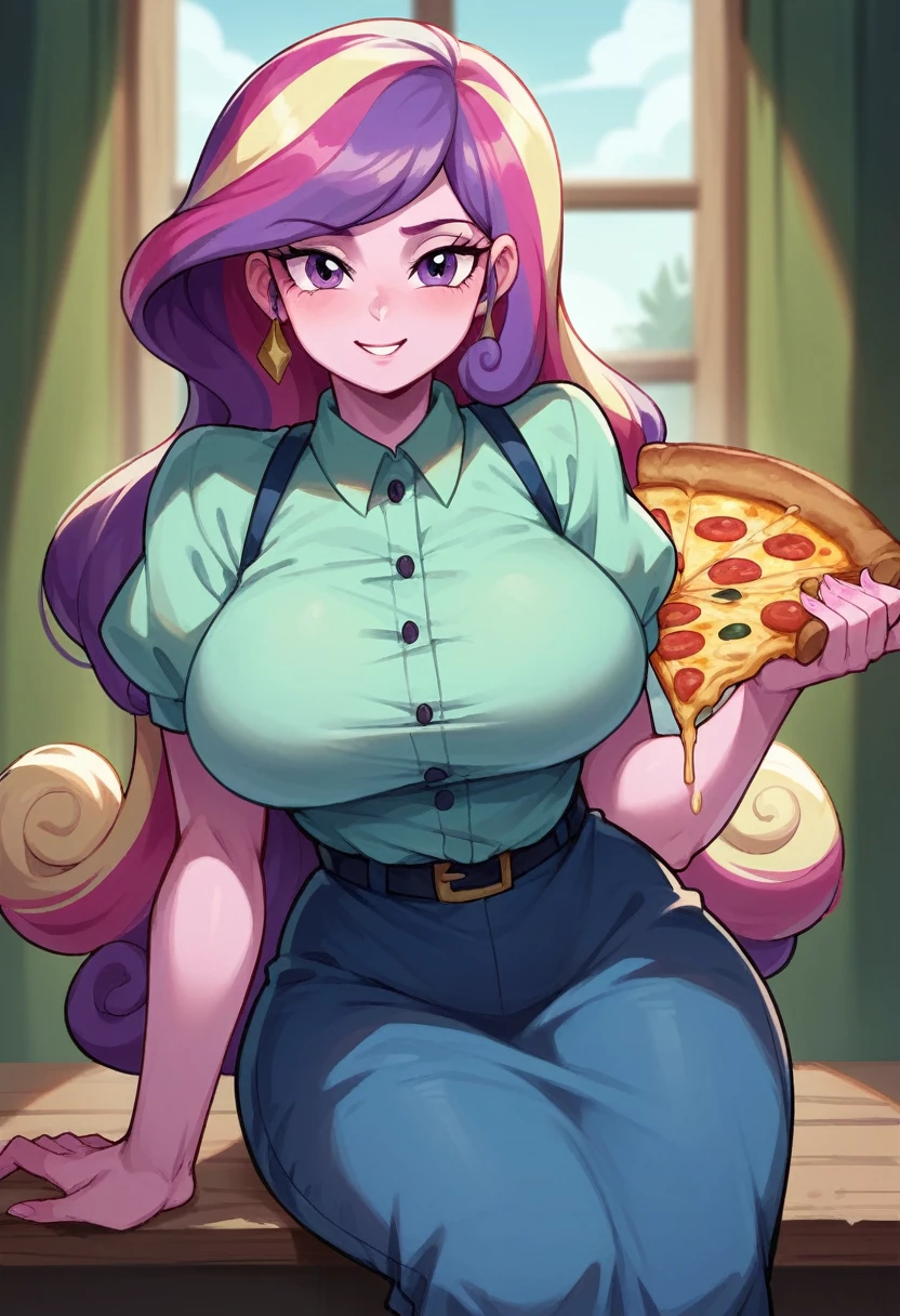 my little pony equestria girls princess cadence , HUGE titties , Pizza Hut Uniform 