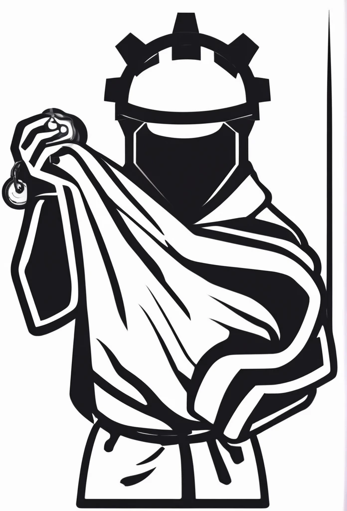 Logo of a stylish Japanese electrical factory. Holding a small wrench in each hand.、Sweating、A towel is draped around one&#39;s neck、A simple design that puts an enthusiastic person into the logo. Pretty cool, chic and modern design. The background is white.