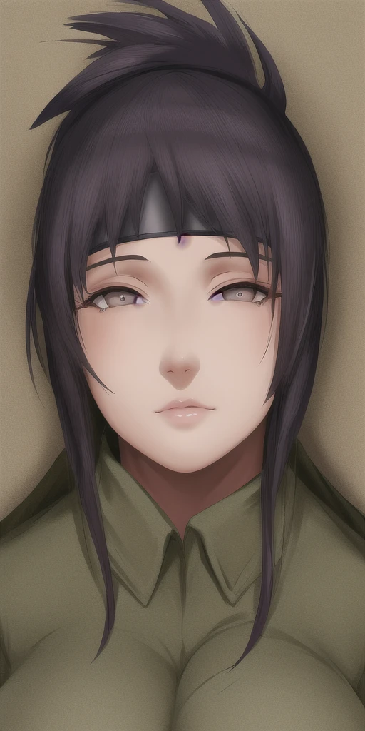 Mitarai_Anko, huge_breast, permanent, Solitary, Brown_Open_ditch_coat, forehead_protector, masterpiece, best quality, Delicate face, Delicate eyes, high resolution,