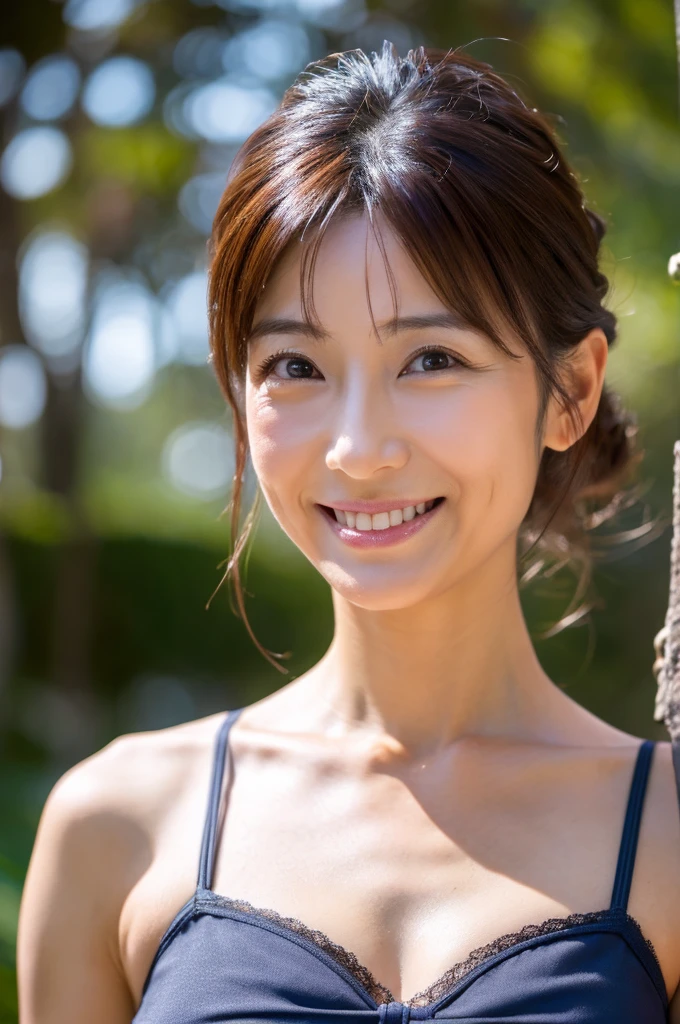 ((Highest quality)), ((masterpiece)), (detailed), Japanese, 40 years old, Beauty, Front face,whole body,smile, Nagoya,Facial wrinkles, In underwear,sexy