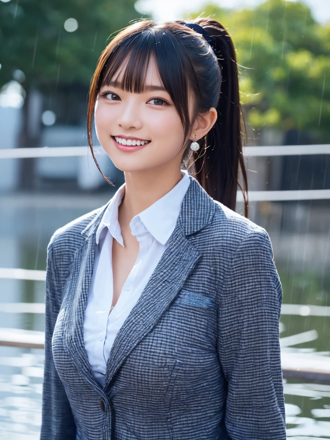 (8K, RAW Photos,Highest quality, High resolution:1.1),超Realisticな:1.4),(Realistic, Realistic:1.3), Sodebtt Light,big,2 girls,Realistic Face,Realistic Body,Realistic Skin,Confused,masterpiece,(cute:1.8), cute子たち, alone, (big:1.2), Detailed black eyes,Innocent eyes,Blusher,(school uniform:1.2 ),Cinema Lighting,Film Grain,jewelry,Earrings,((Medium Hair:1.1)),((Floating Hair Novadebtrog Style)),Cherry-colored lips,Hair Ribbon,Hair Ribbon,ponytail,close,Look Viewer,Long Hair,Upper Body,Open your lips,Upper teeth, (Smiling Eyes:0.6),((Grin:1.2)),Depth odebt Field, Blurred Background, Eye focus , Bokeh,young, 85mm lens, debt/1.4,Prodebtessional Lighting, young,Portraiture,Photon Mapping,Radio City,Physically Based Rendering,Asian, [ponytail],(Big Breasts, Cleavage),((Dancing in the Rain)),((high school girl:1.3))