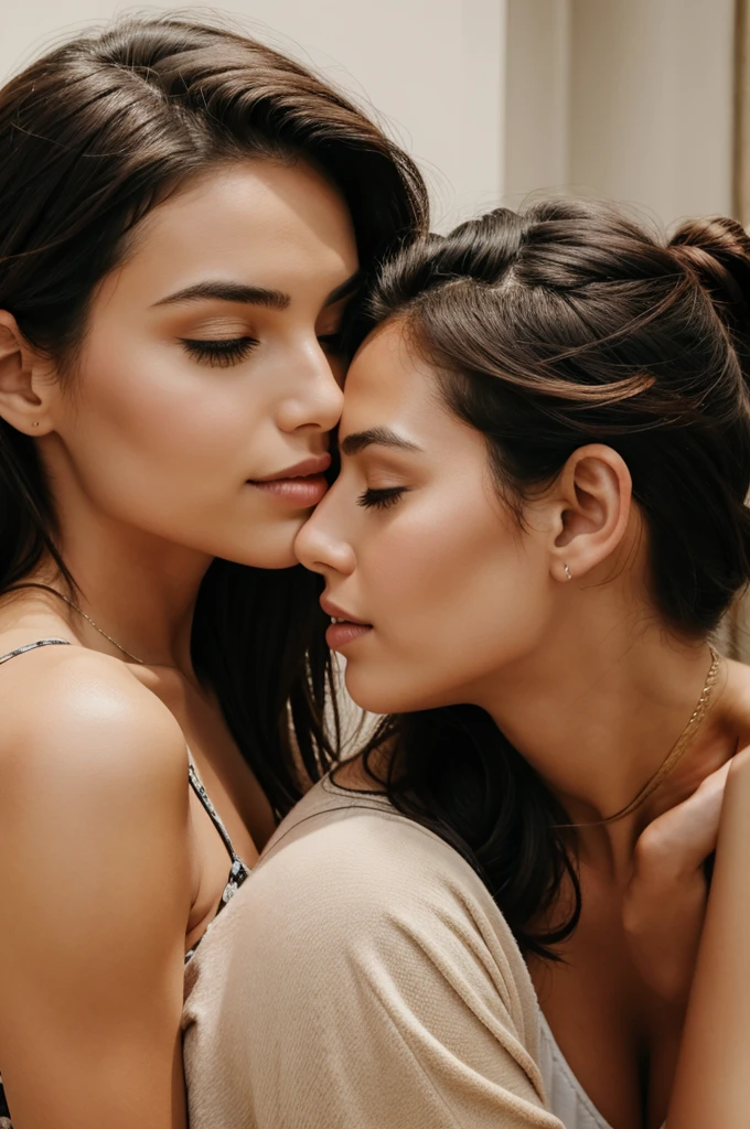 Two woman kissing