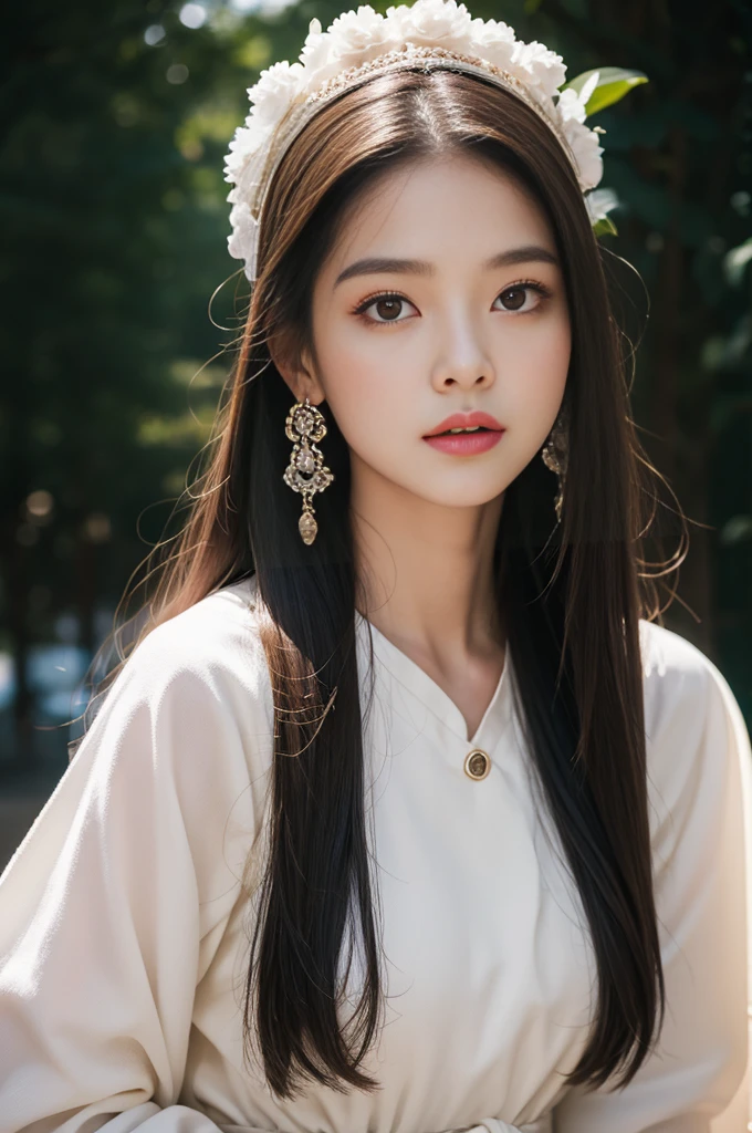 (Highest quality, 8K, masterpiece:1.3)), (1 person:1.4), 1 personの女の子, goddess, Portrait Photography, High Contrast, God's Perspective, Aperture F1.2, Focal length 24mm, (whole body:1.5), smile, Photo pose, Quality lace, Slip dress, Simple Cut dress, Branded Dresses, Simple Cut, Long black hair, Tying up hair, Highly detailed skin details, Detailed fabric texture
