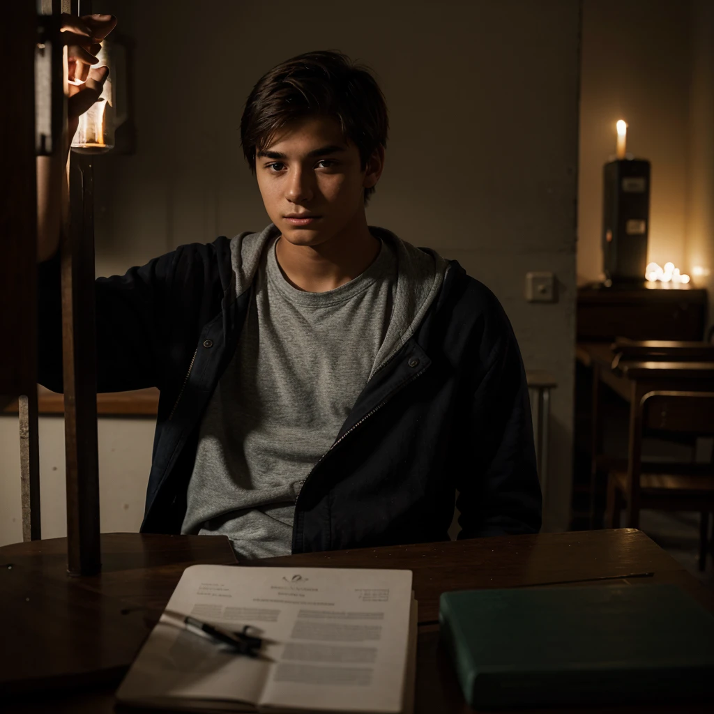 18 year old male In a dark school
