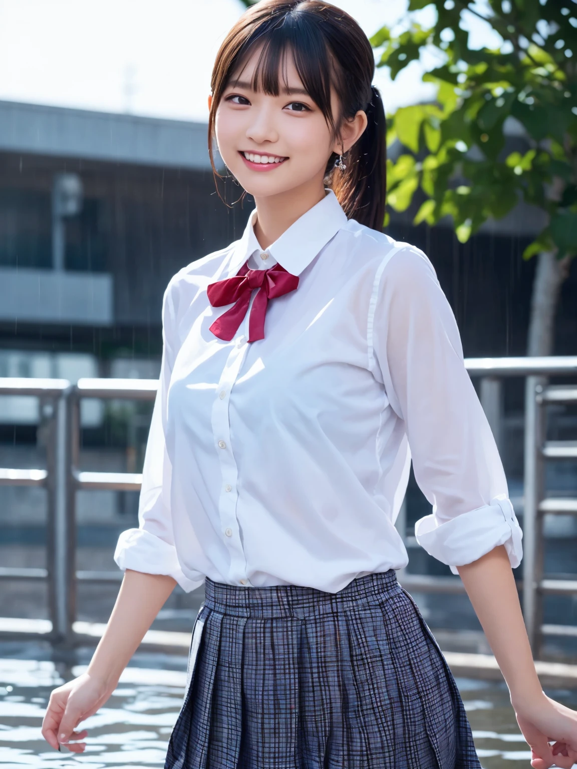 (8K, RAW Photos,Highest quality, High resolution:1.1),超Realisticな:1.4),(Realistic, Realistic:1.3), Sodebtt Light,big,2 girls,Realistic Face,Realistic Body,Realistic Skin,Confused,masterpiece,(cute:1.8), cute子たち, alone, (big:1.2), Detailed black eyes,Innocent eyes,Blusher,(school uniform:1.2 ),Cinema Lighting,Film Grain,jewelry,Earrings,((Medium Hair:1.1)),((Floating Hair Novadebtrog Style)),Cherry-colored lips,Hair Ribbon,Hair Ribbon,ponytail,close,Look Viewer,Long Hair,Upper Body,Open your lips,Upper teeth, (Smiling Eyes:0.6),((Grin:1.2)),Depth odebt Field, Blurred Background, Eye focus , Bokeh,young, 85mm lens, debt/1.4,Prodebtessional Lighting, young,Portraiture,Photon Mapping,Radio City,Physically Based Rendering,Asian, [ponytail],((Dancing in the Rain)),((high school girl:1.3)),front-facing,Cowboy Shot