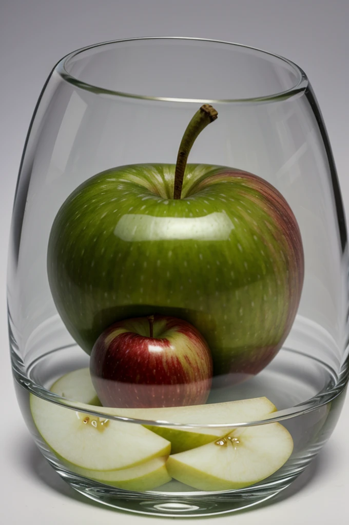 A transparent apple with Isaac's name inside the apple