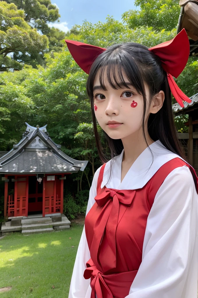 shrine maiden、mole on face、Animation