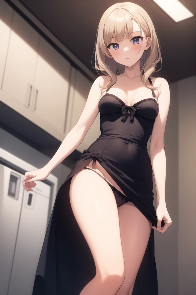 One girl, Pulling on panties, Take off, From below, masterpiece, Highest quality, Very detailed