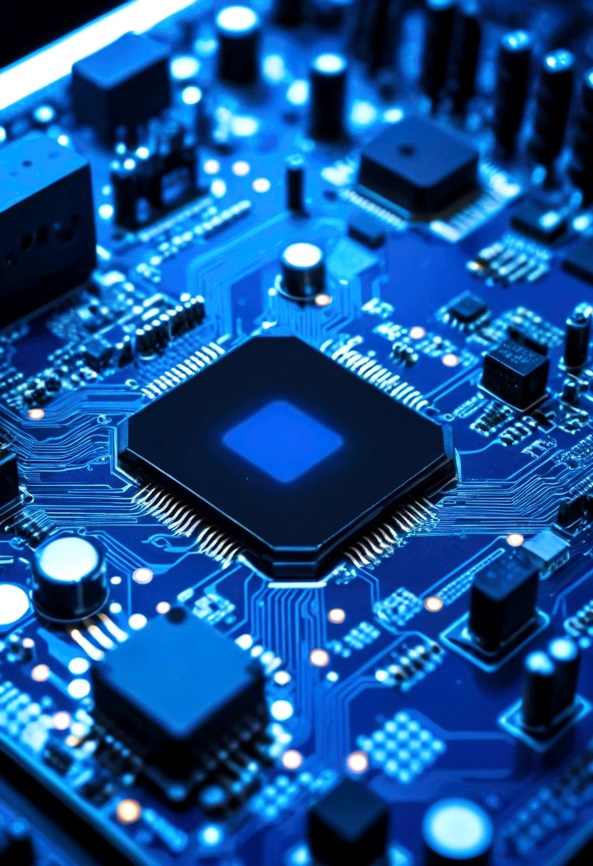 a close up of a circuit board with blue lights, motherboard circuitry, electronic circuitry, background of digital greebles, circuitry, abstract tech, cyber background, circuit boards, with sparking circuits, texture of electronic circuit, intricate neon circuit pattern, cyber architecture, covered in circuitry, circuit board artifacts, technological, circuit boards))))), cyber space, technology