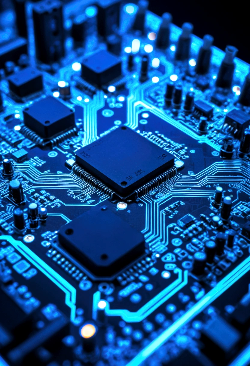 a close up of a circuit board with blue lights, motherboard circuitry, electronic circuitry, background of digital greebles, circuitry, abstract tech, cyber background, circuit boards, with sparking circuits, texture of electronic circuit, intricate neon circuit pattern, cyber architecture, covered in circuitry, circuit board artifacts, technological, circuit boards))))), cyber space, technology