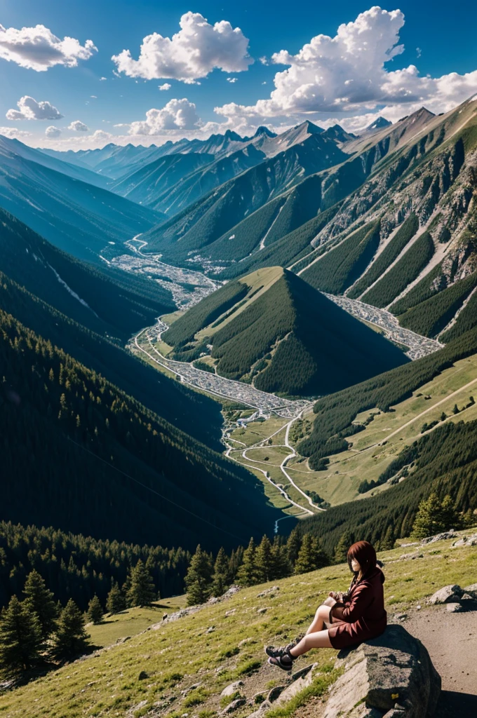 Make an anime-type landscape of mountains with Katherine&#39;s name in front