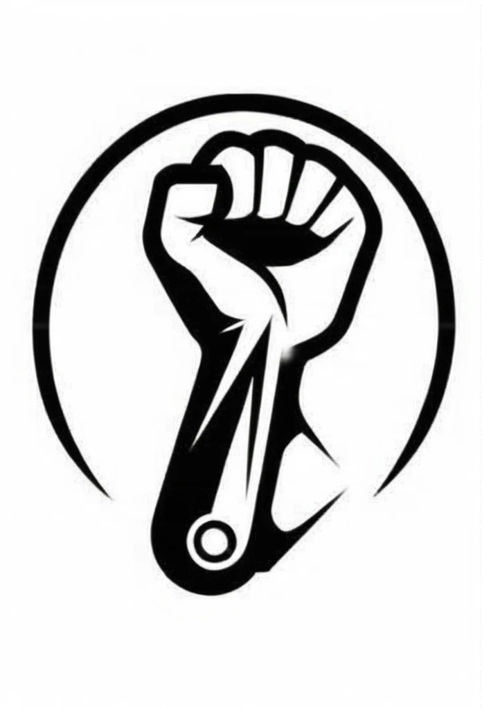 Stylish logo of Japan's electric plant
A man's fist, a spanner on a tool, and a logo that is drawn as a motif from now on
There's lightning in the background
have a lot of energy
Pretty cool
chic and modern design
White background
