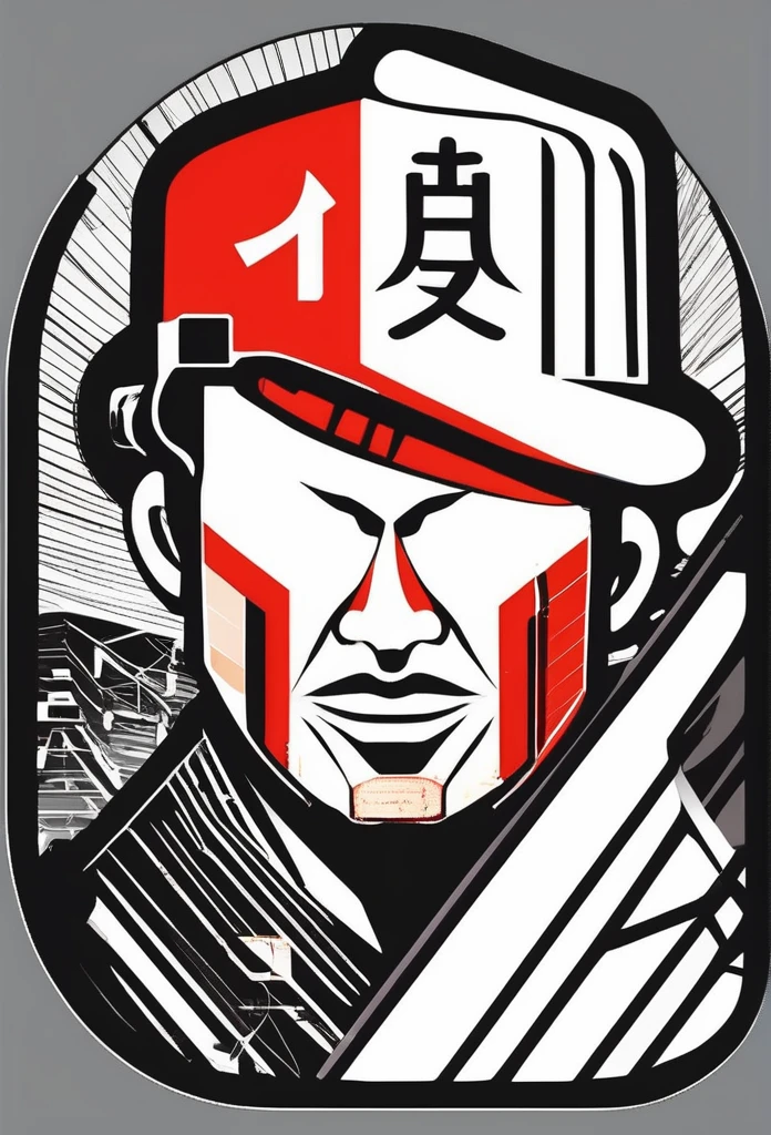 Stylish logo of a Japanese electrical factory. Man's clenched fist、Tool spanner、The logo that is drawn as the motif from now on is a powerful spanner with a lightning bolt in the background. It has a very cool, chic and modern design. The background is white.