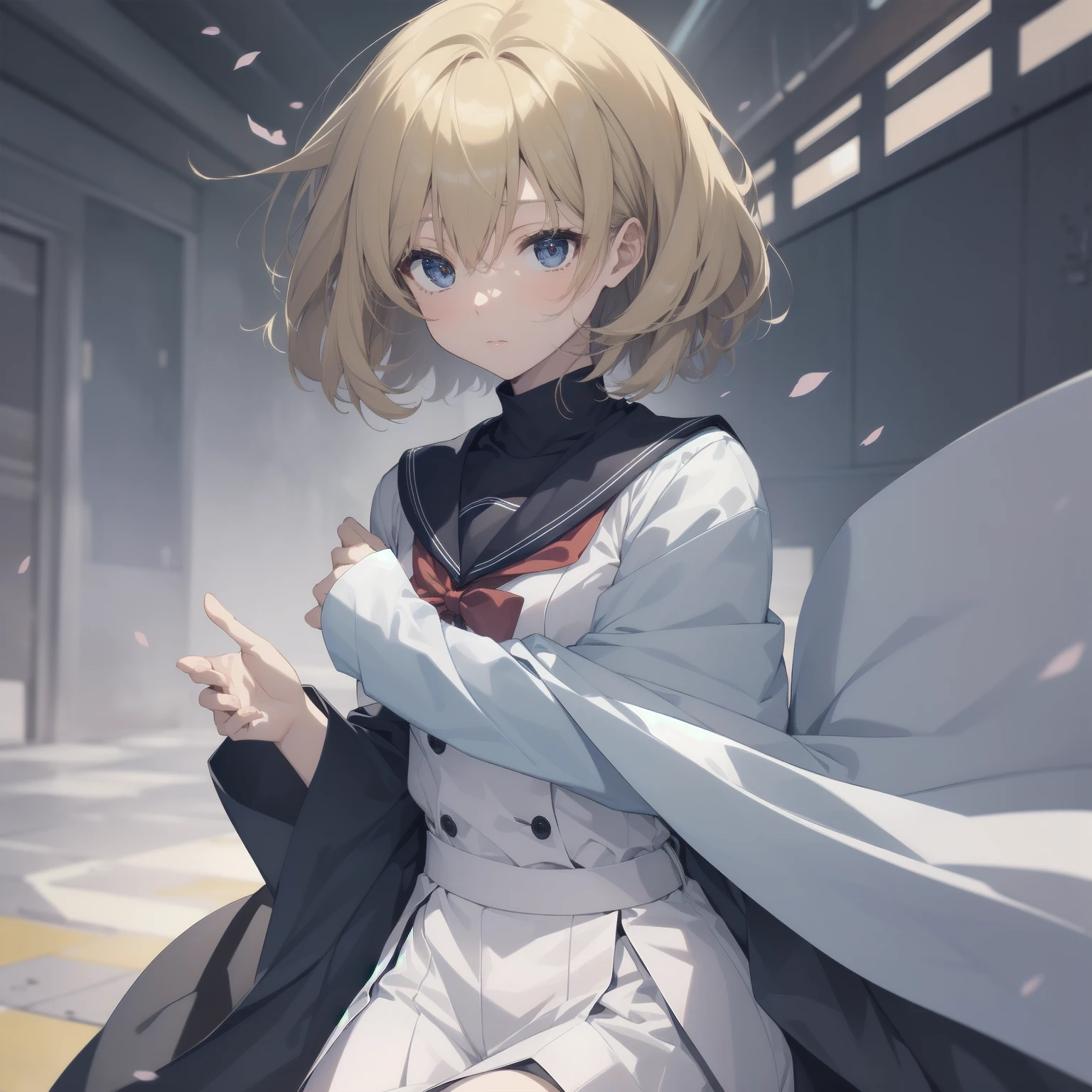 ultra-absurdres-Top quality by artist God, ultra-detailed, high resolution, anime moe artstyle, best anime 8k konachan wallpaper, pixiv contest winner, pool:2810, perfect anatomy,break, 1girl, (Please draw a girl walking sleepily to school alone. )break,(Solo,little female, -yeld:1.Full limbs, complete fingers,a junior hihort hair), short cut, flat chest, , small butt, small black eyes, beautiful detailed eyes, well-proportioned iris and pupils, expressive eyes, highres detailed hair, soft expression, salor school_uniform, sailor collar, serahuku, bow, pleated skirt,(Detailed Lighting), (Detailed background), in the School commute route. break,super detailed skin, Best cinematic lighting powered by famous artist, 8k,beauty illustration,photoshop_(medium),very aesthetic,break,((artist:yuuji_(and) )), artist:clamp ,artist:carnelian ,artist:kantoku ,