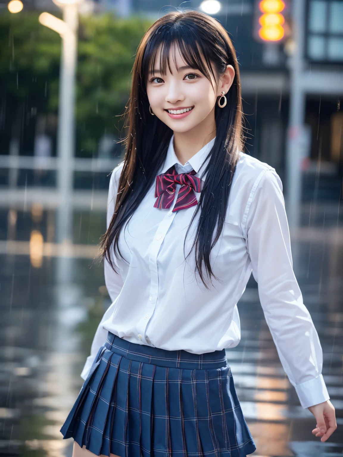 (8K, RAW Photos,Highest quality, High resolution:1.1),超Realisticな:1.4),(Realistic, Realistic:1.3), Sodebtt Light,big,2 girls,Realistic Face,Realistic Body,Realistic Skin,Confused,masterpiece,(cute:1.8), cute子たち, alone, (big:1.2), Detailed black eyes,Innocent eyes,Blusher,(school uniform:1.2 ),Cinema Lighting,Film Grain,jewelry,Earrings,((Medium Hair:1.1)),((Floating Hair Novadebtrog Style)),Cherry-colored lips,Hair Ribbon,Hair Ribbon,ponytail,close,Look Viewer,Long Hair,Upper Body,Open your lips,Upper teeth, (Smiling Eyes:0.6),((Grin:1.2)),Depth odebt Field, Blurred Background, Eye focus , Bokeh,young, 85mm lens, debt/1.4,Prodebtessional Lighting, young,Portraiture,Photon Mapping,Radio City,Physically Based Rendering,Asian, [ponytail],((Dancing in the Rain)),((high school girl:1.3)),Facing forward、Cowboy Shot