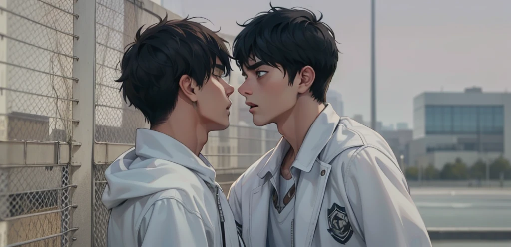 two young people, one of them threatens the other, he is intimidating him