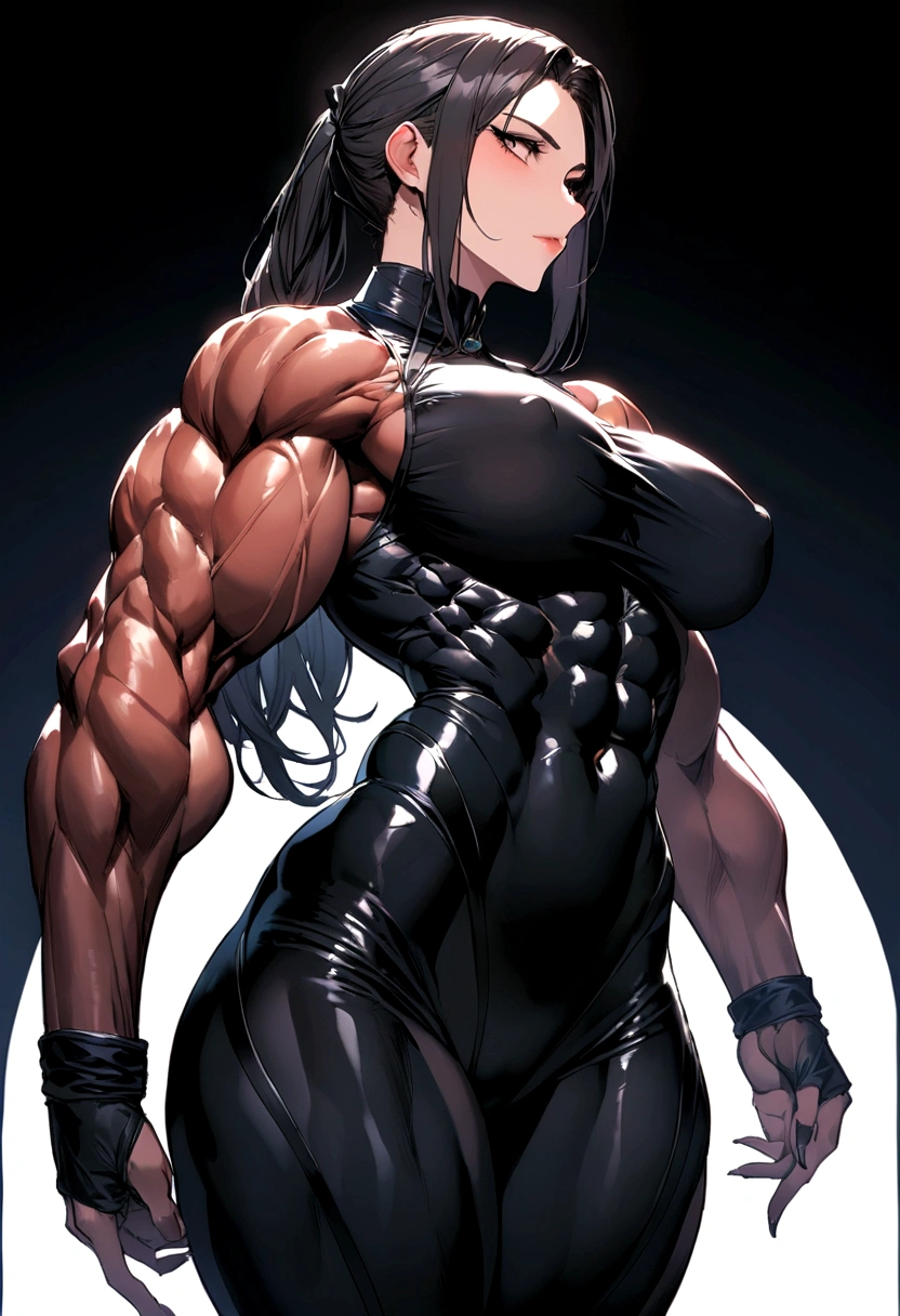 Attractive woman with a lot of muscles in very great shape