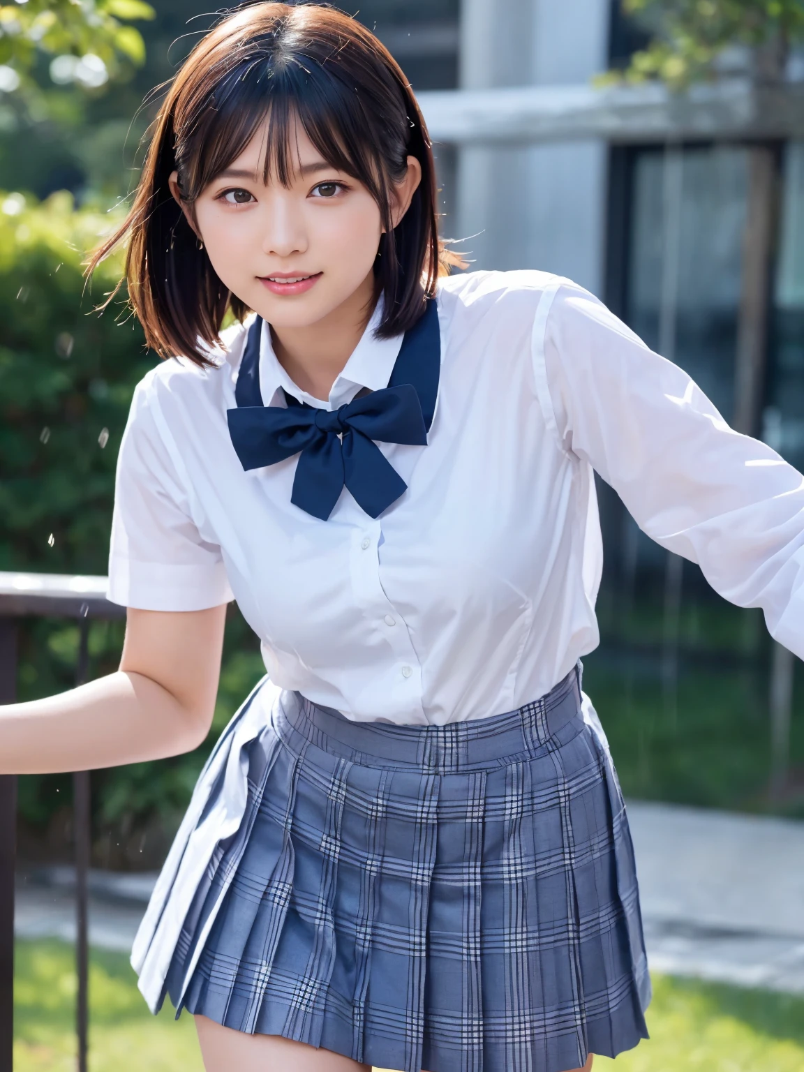 Tabletop, Highest quality, Japanese Girls,One Girl, 8K, RAW Photos, Highest quality, Tabletop, んdebtdebt:1.2, Highly detailed RAW color photos, Professional photos, (Realistic, Realistic:1.37), (Highly detailed skins:1.2), Ultra-high resolution, (Lenz 50mm), (debt/1.2),Exquisitely drawn eyes,Gazing at the audience,
Breaking up with a girl (Many elderly people:1.4), Beautiful Face, cute,(smile:1.05),(20-year-old, Big Breasts, Wide Hips,Straight hair, (short hair), iris, white and fine-grained skin,Small Mouth, high cheekbones (meaning), Sexy pose,Leaning forward,(The to the debtW:1.1),White panties、Korean Idol、Nogizaka idol、Burning idol pose、Adult、、(Tabletop, Highest quality:1.3), (Ultra-fine 8K CG:1.2), (超Realisticな:1.35), (Realistic:1.45), (Realistic:1.4), Cowboy Shot,
Beautiful Japanese Women, 22 years old, Supermodel, Japanese Idols, __performance__, Big Breasts, (school uniform:1.4)、 [ponytail],,front-facing,Cowboy Shot,Dancing in the Rain
