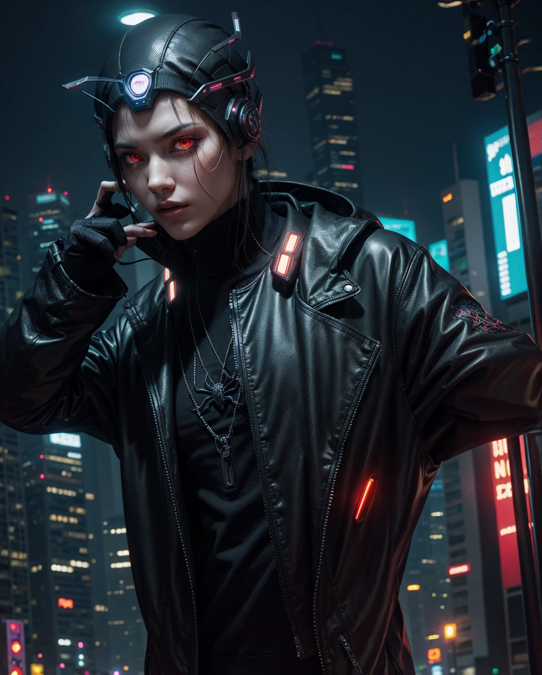 cyberpunk cyber spider